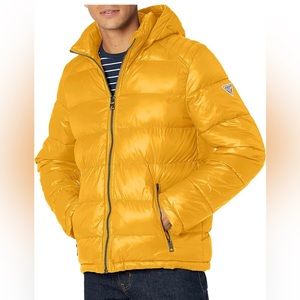 Large Yellow Guess puffer jacket